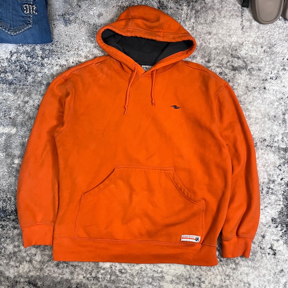 Athletic Works‎ Mens Orange Pullover Hoodie Athletic Logo Casual Sweatshirt M